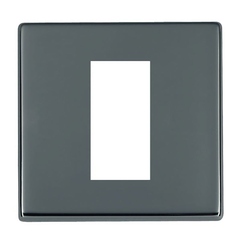 Hartland G2 7G28EURO1 1 gang EuroFix 25x50mm Apertured Plate with Grid Black Nickel