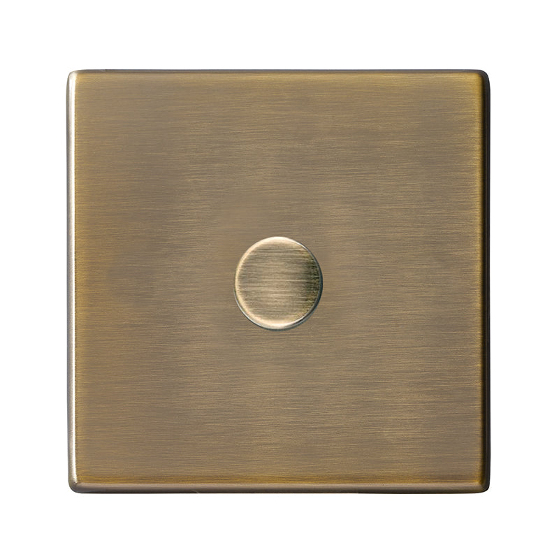 Hartland G2 7G291XL-SD250MW 1 gang 250W/VA Wi-Fi Rotary Master LED Trailing Edge Dimmer Antique Brass with Antique Brass Inserts