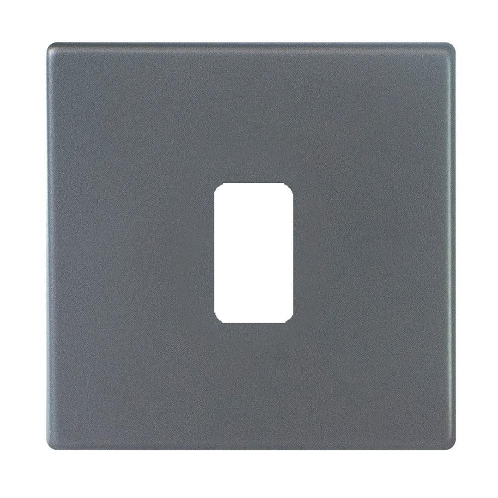 Hartland G2 7G2A1MFL 1 Module Front Loading Aperture Plate with Grid and Gasket Anthra Gray