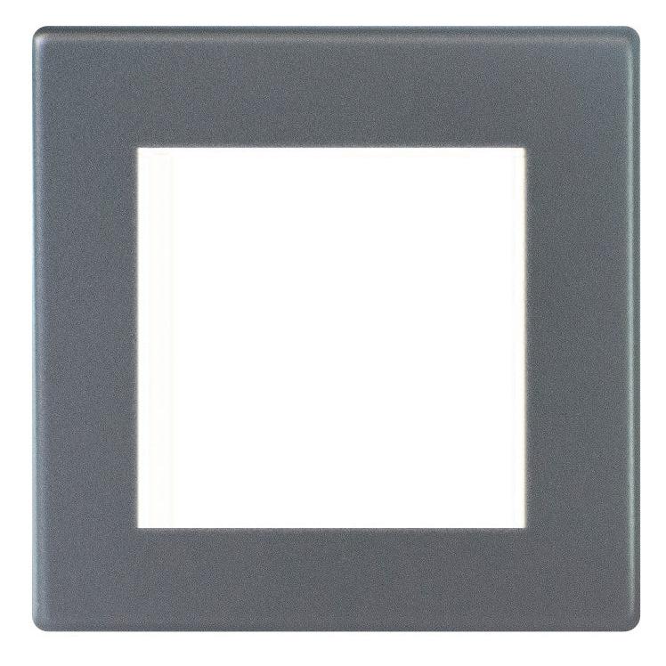 Hartland G2 7G2AEURO2 2 gang EuroFix 50x50mm Apertured Plate with Grid Anthra Gray