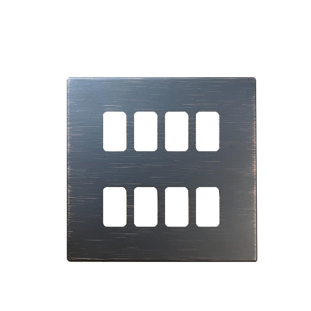 Hartland G2 7G2EB8MFL 8 Module Front Loading Aperture Plate with Grid and Gasket Etrium Bronze