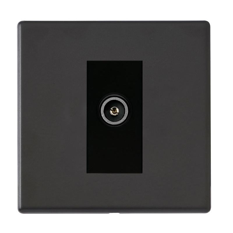 Hartland G2 7G2MBDTVFB 1 gang Non-Isolated TV (female) (DAB Compatible) Matt Black with Black Inserts