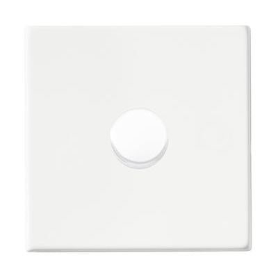 Hartland G2 7G2MW1XLEDITB100 1 gang 100W LED Trailing/Leading Edge Push On/Off Rotary 2 Way Switching Dimmer Matt White with Matt White Inserts