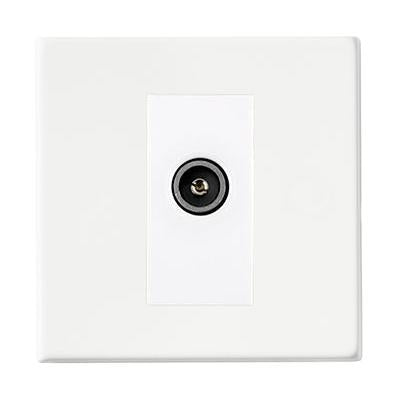 Hartland G2 7G2MWDTVFW 1 gang Non-Isolated TV (female) (DAB Compatible) Matt White with White Inserts