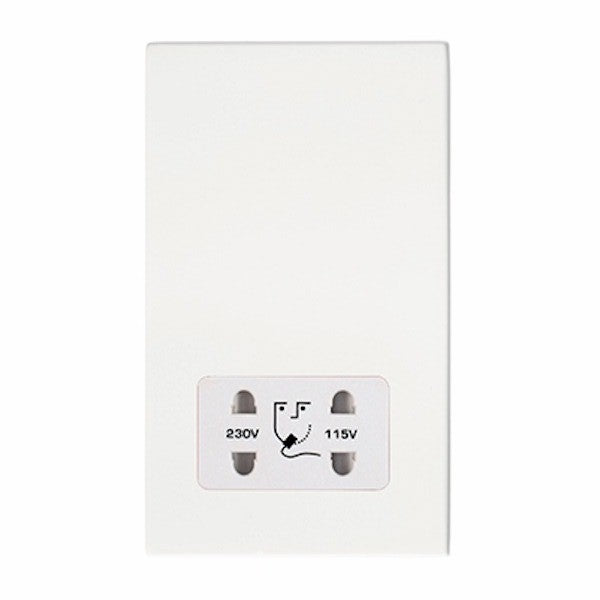 Hartland G2 7G2MWSHSW Shaver Dual Voltage Unswitched Socket (Vertically Mounted) Matt White with White Inserts