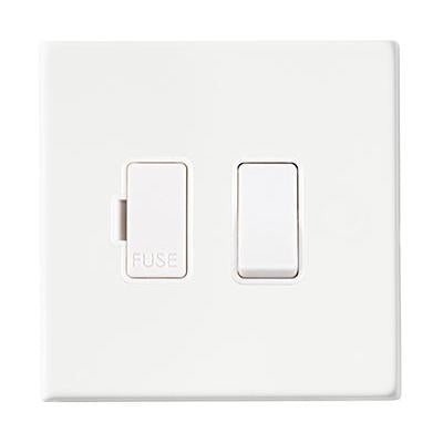 Hartland G2 7G2MWSPWH-W 1 gang 13A Double Pole Fused Spur Matt White with White/White Inserts