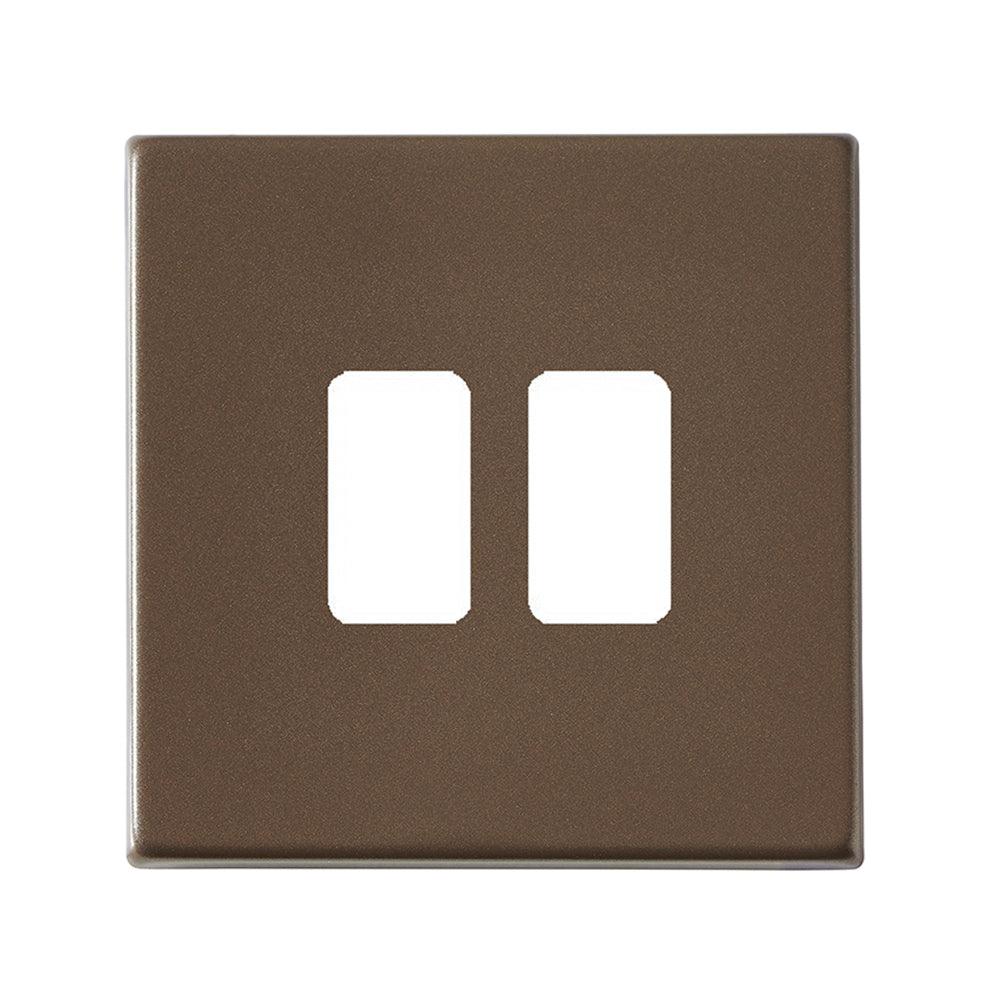 Hartland G2 7G2RB2MFL 2 Module Front Loading Aperture Plate with Grid and Gasket Richmond Bronze