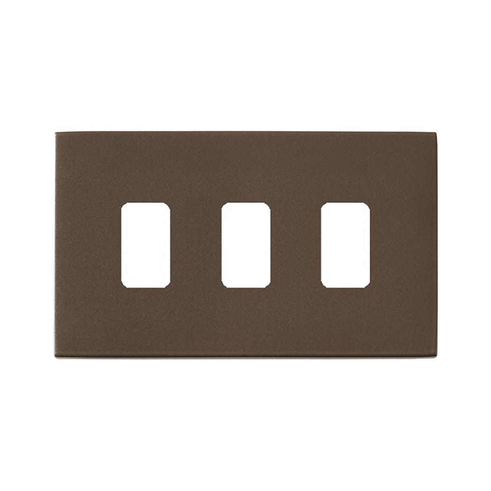 Hartland G2 7G2RB3MFL 3 Module Front Loading Aperture Plate with Grid and Gasket Richmond Bronze