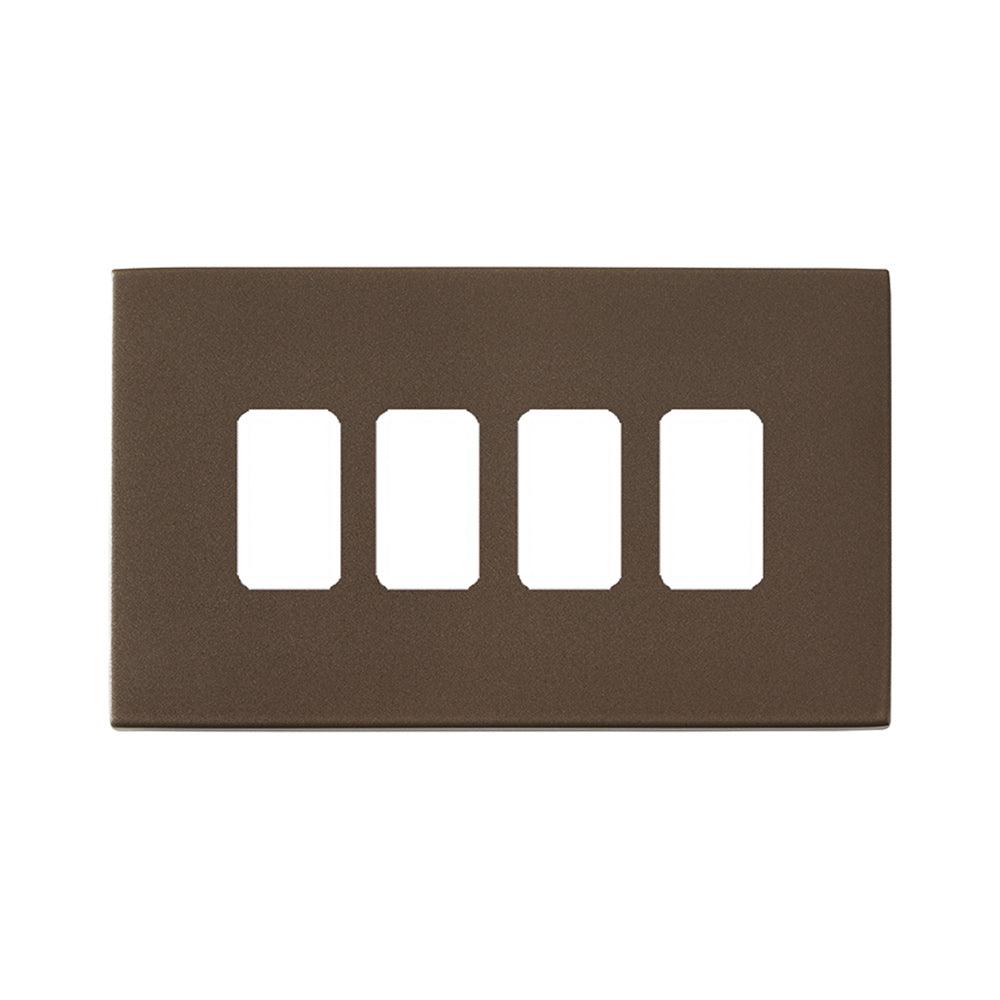 Hartland G2 7G2RB4MFL 4 Module Front Loading Aperture Plate with Grid and Gasket Richmond Bronze