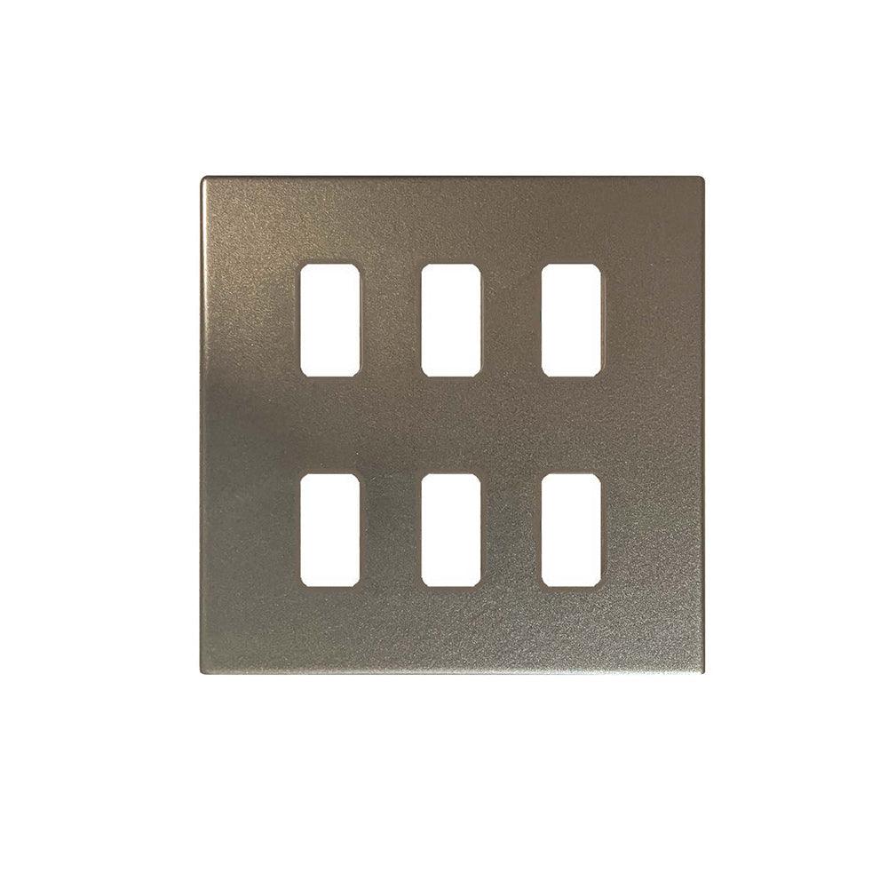 Hartland G2 7G2RB6MFL 6 Module Front Loading Aperture Plate with Grid and Gasket Richmond Bronze