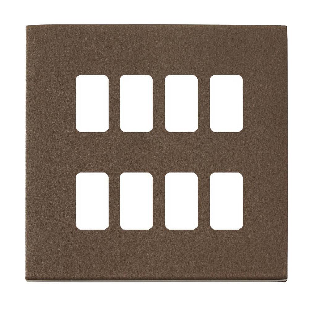 Hartland G2 7G2RB8MFL 8 Module Front Loading Aperture Plate with Grid and Gasket Richmond Bronze