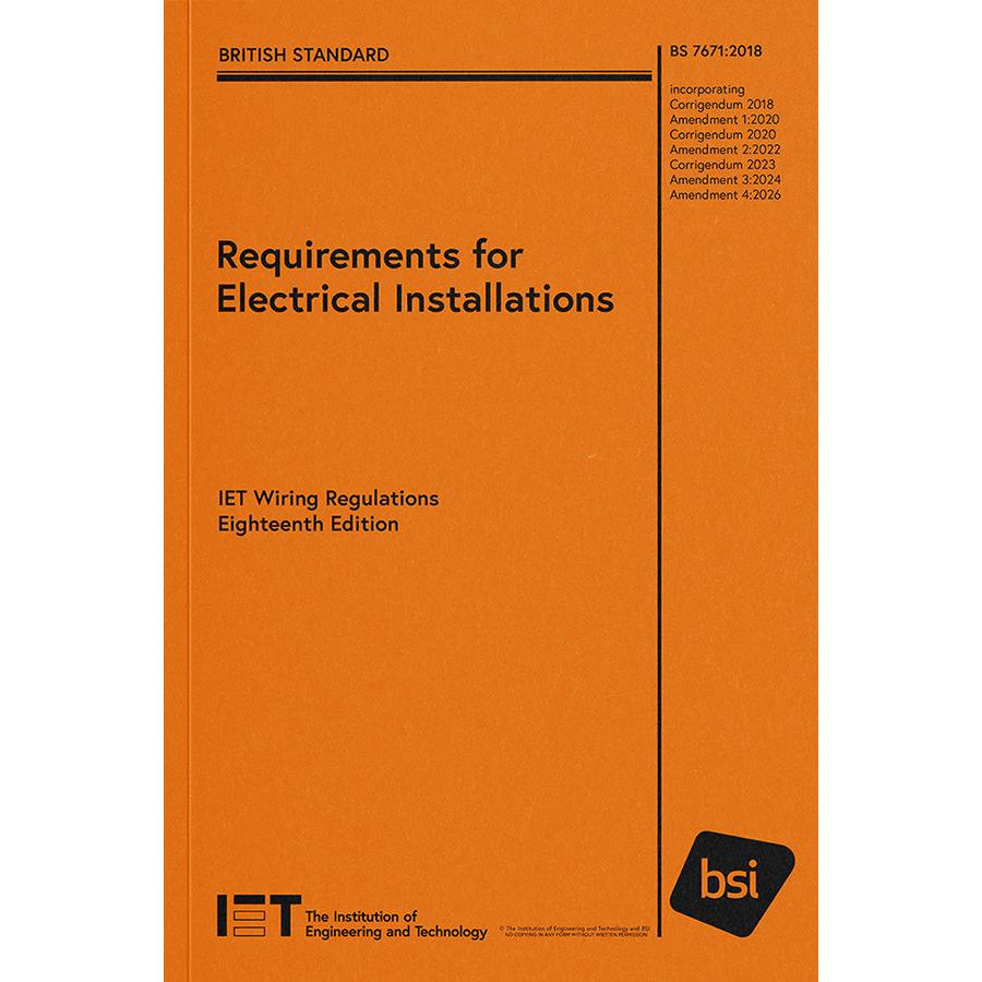 IET 18th Edition Amendment 4 Regs Book