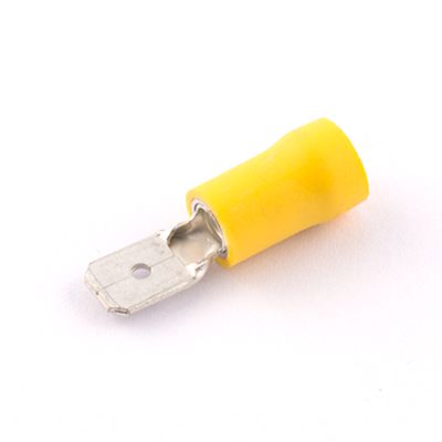 Insulated Male Push-On Terminals 4-6mm Yellow