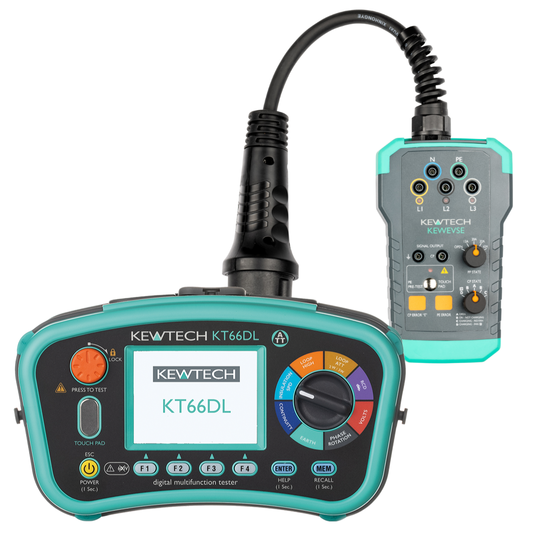 Kewtech KT66DL Multifunction Tester & KEWEVSE Adaptor Kit