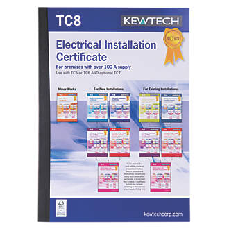 Kewtech TC8 New Installation Certificate for Supplies over 100A