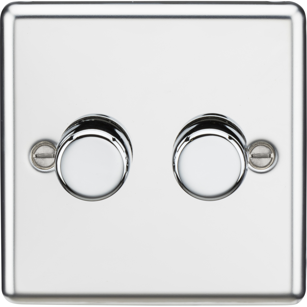 Knightsbridge CL2192PC 2G 2-way 10-200W (5-150W LED) Intelligent dimmer Polished Chrome