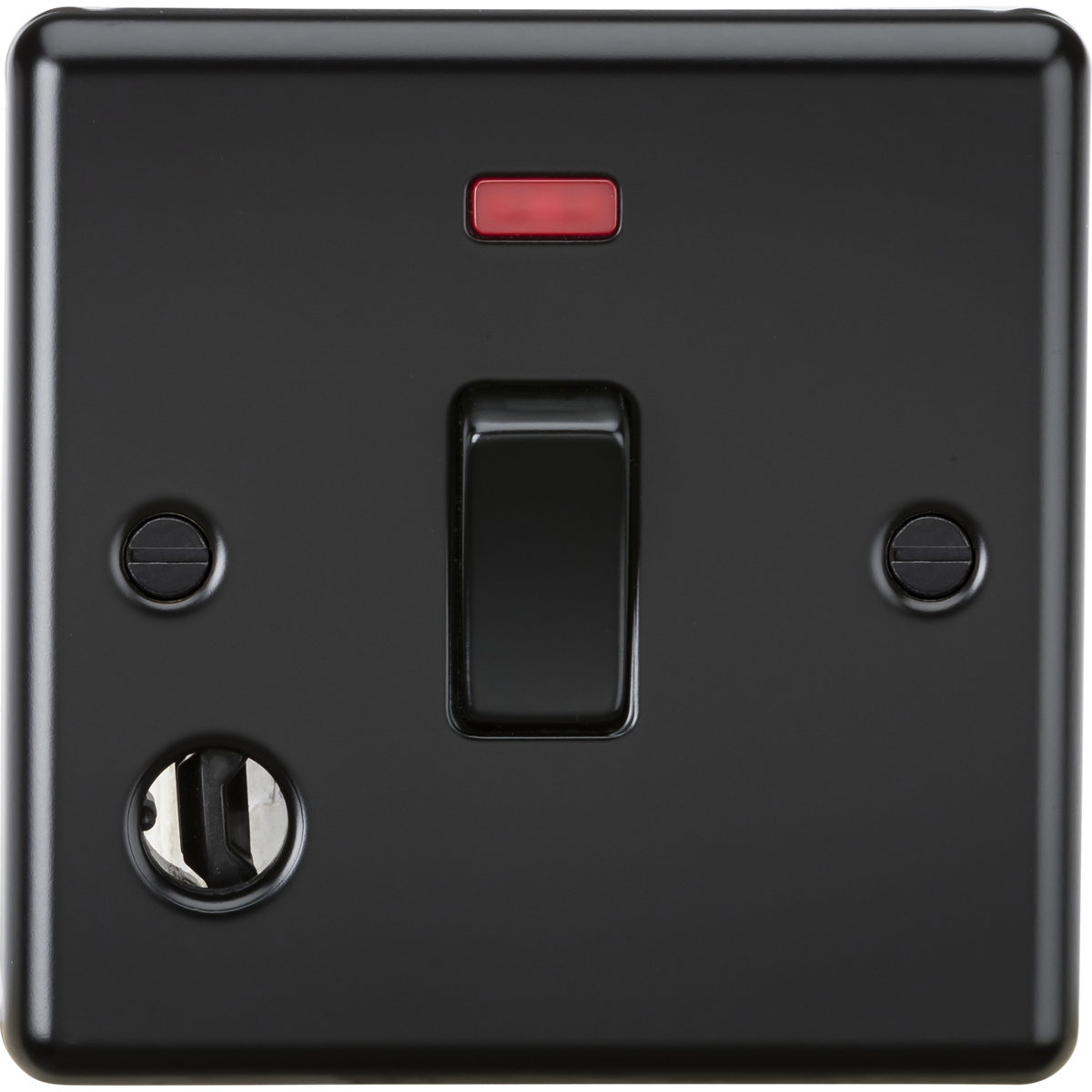 Knightsbridge CL834FMBB 20A 1G DP Switch with Neon & Flex Outlet Matt Black