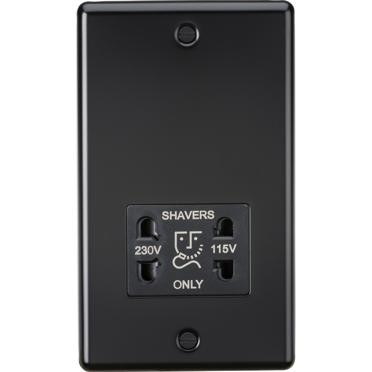 Knightsbridge CL89MB 115-230V Dual Voltage Shaver Socket Matt Black with Black Insert