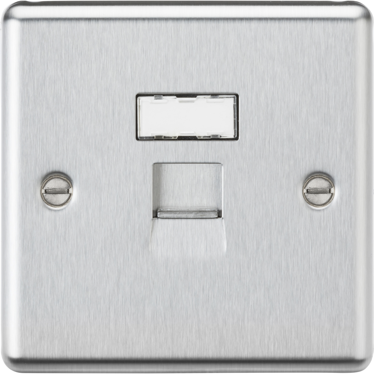 Knightsbridge CLC6BC UTP CAT6a RJ45 Network Outlet Brushed Chrome