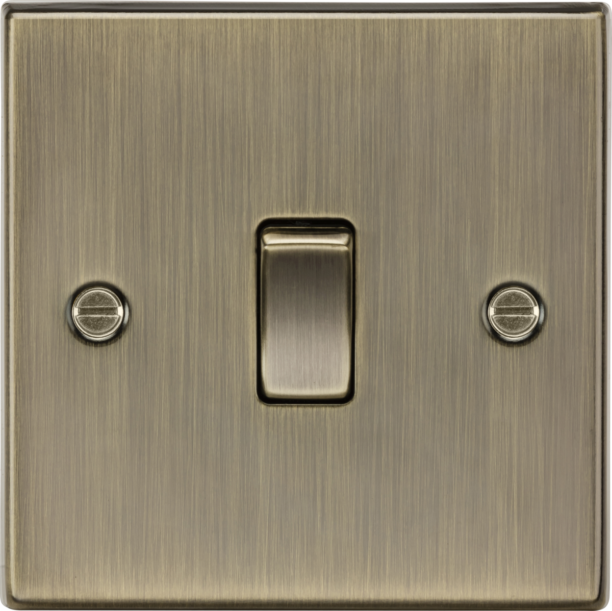 Knightsbridge CS1DPAB 10AX 1G DP Switch Antique Brass