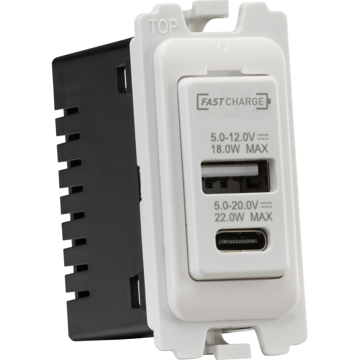 Knightsbridge CUGMUSB Dual USB A+C Module 20V DC 1.1A [22W FASTCHARGE]
