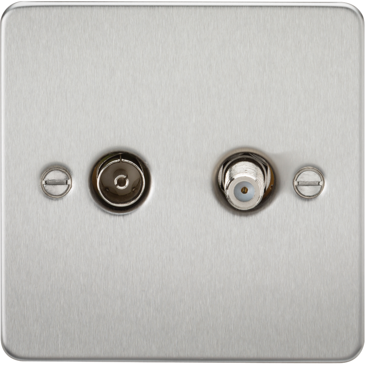 Knightsbridge FP0140BC TV and SAT TV Outlet (isolated) Brushed Chrome