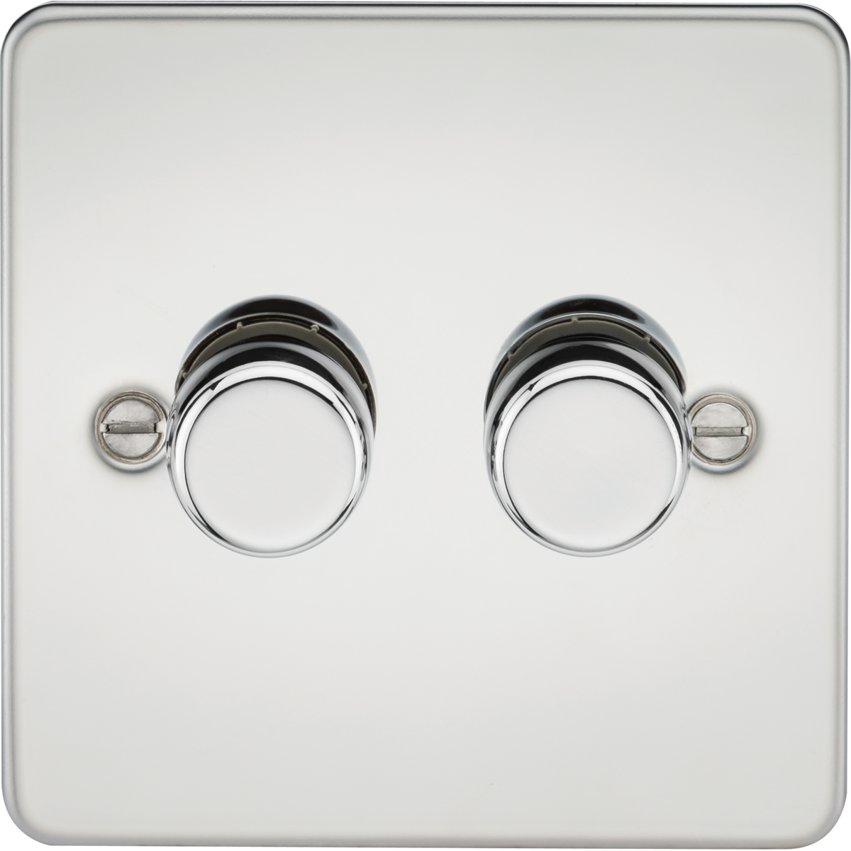 Knightsbridge FP2192PC 2G 2-way 10-200W (5-150W LED) Intelligent dimmer Polished Chrome