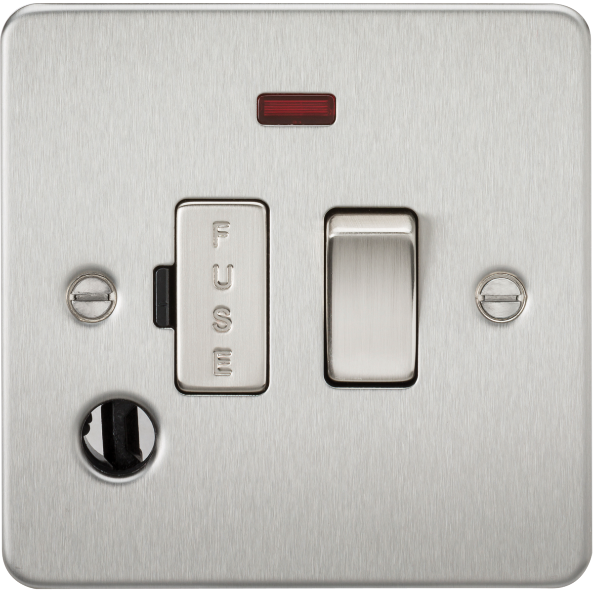 Knightsbridge FP6300FBC 13A Switched Fused Spur Unit with Neon & Flex Outlet Brushed Chrome