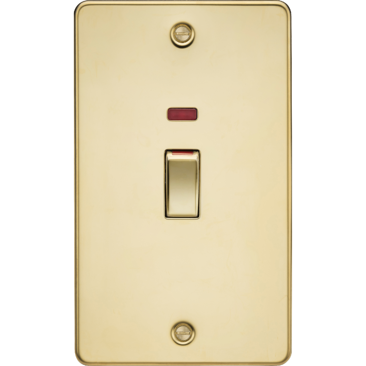 Knightsbridge FP82MNPB 45A DP Switch with Neon (2G size) Polished Brass
