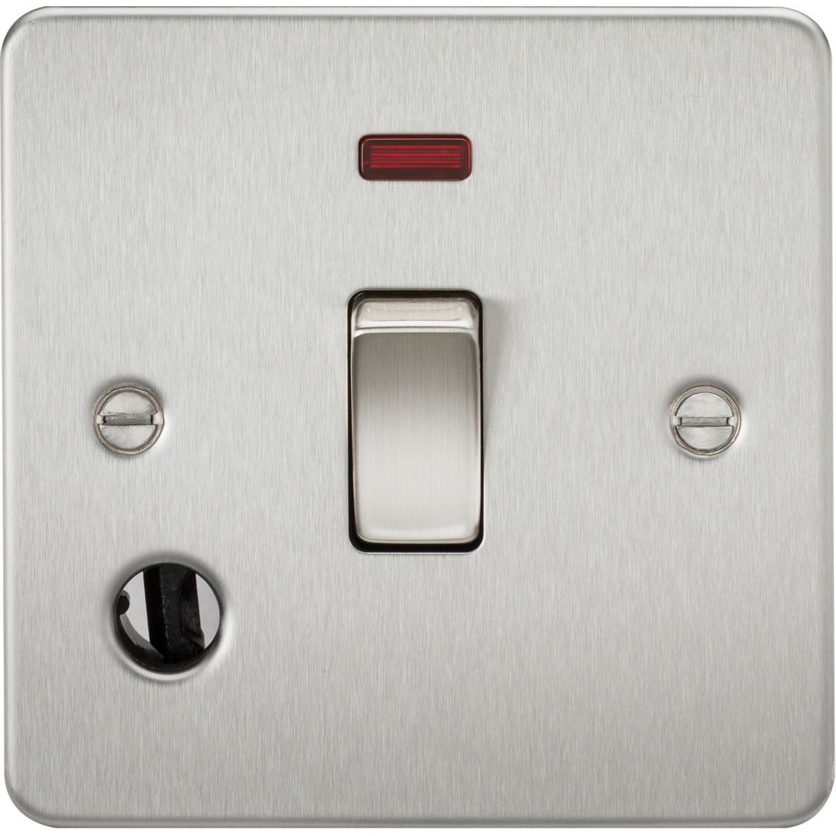 Knightsbridge FP8341FBC 20A 1G DP Switch with Neon & Flex Outlet Brushed Chrome