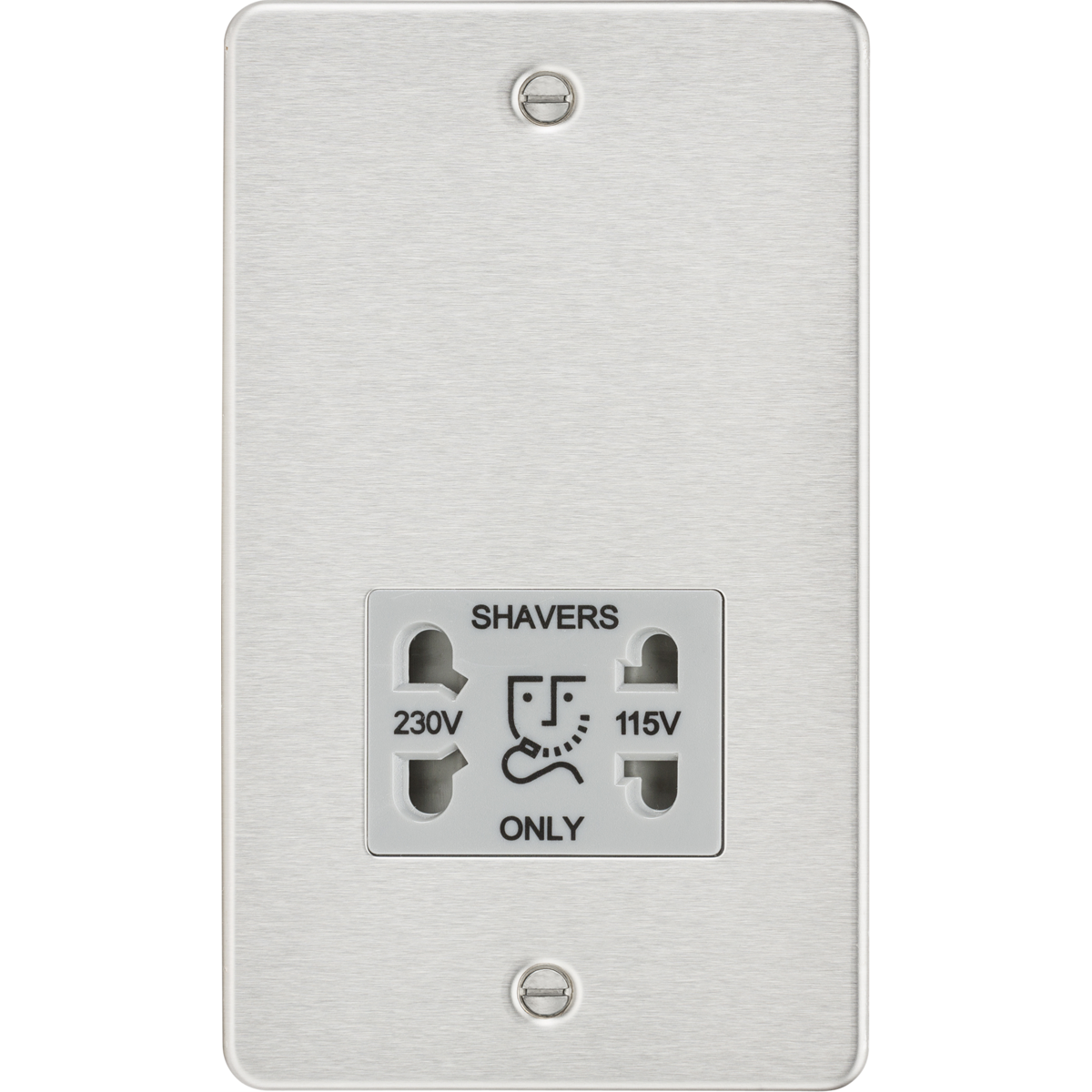 Knightsbridge FP8900BCG 115/230V Dual Voltage Shaver Socket Brushed Chrome with Grey Insert