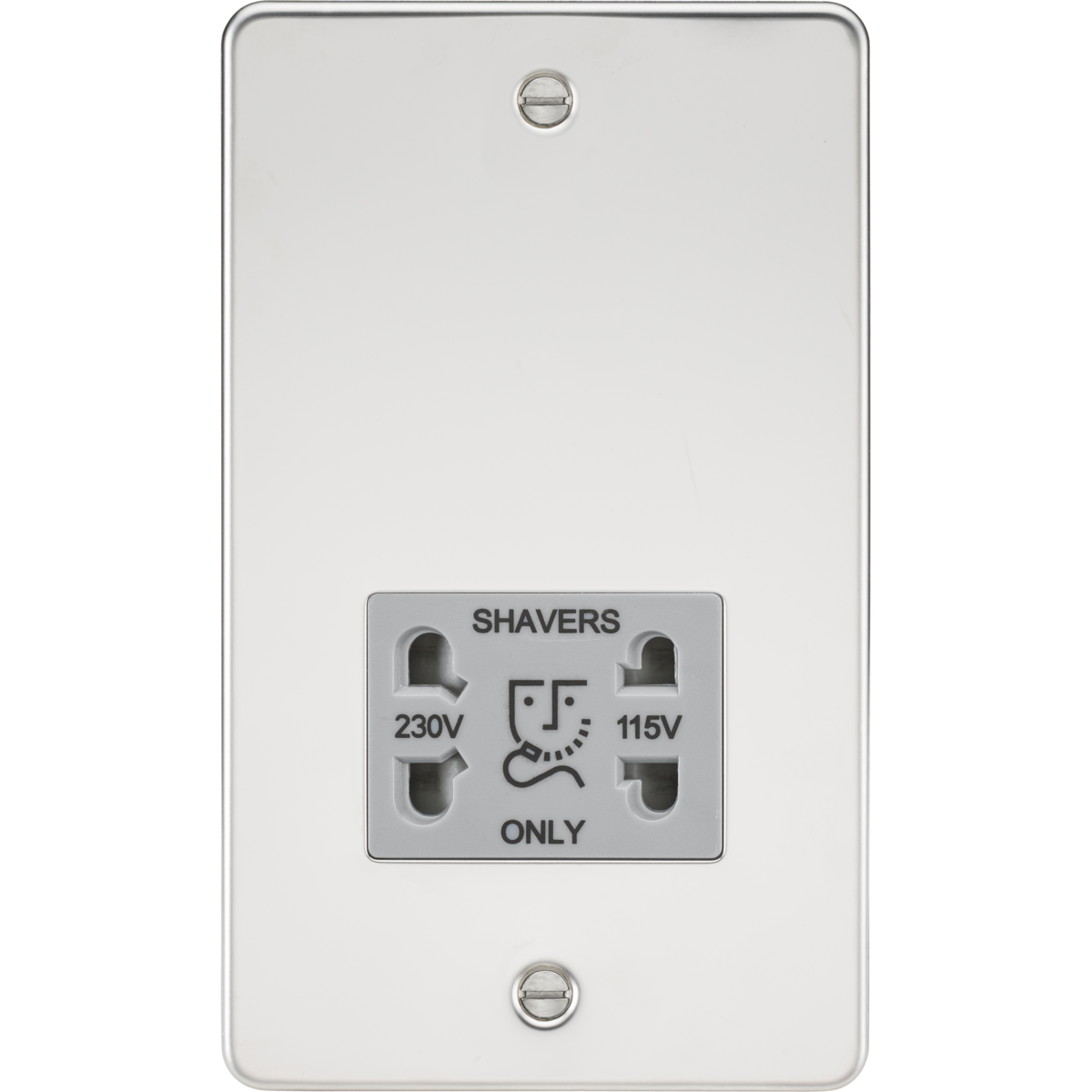 Knightsbridge FP8900PCG 115/230V Dual Voltage Shaver Socket Polished Chrome with Grey Insert