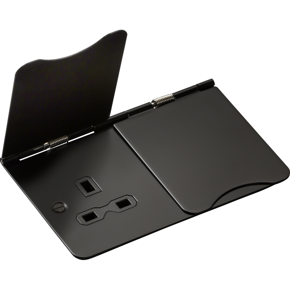 Knightsbridge FPR9UMB 13A 2G Unswitched Floor Socket Matt Black with Black Insert
