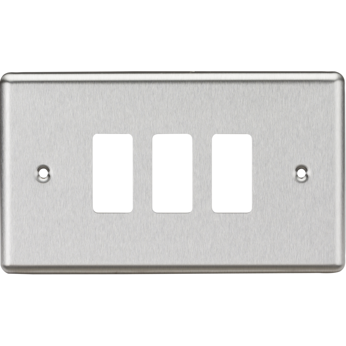 Knightsbridge GDCL3BC 3G Grid Faceplate Rounded Edge Brushed Chrome