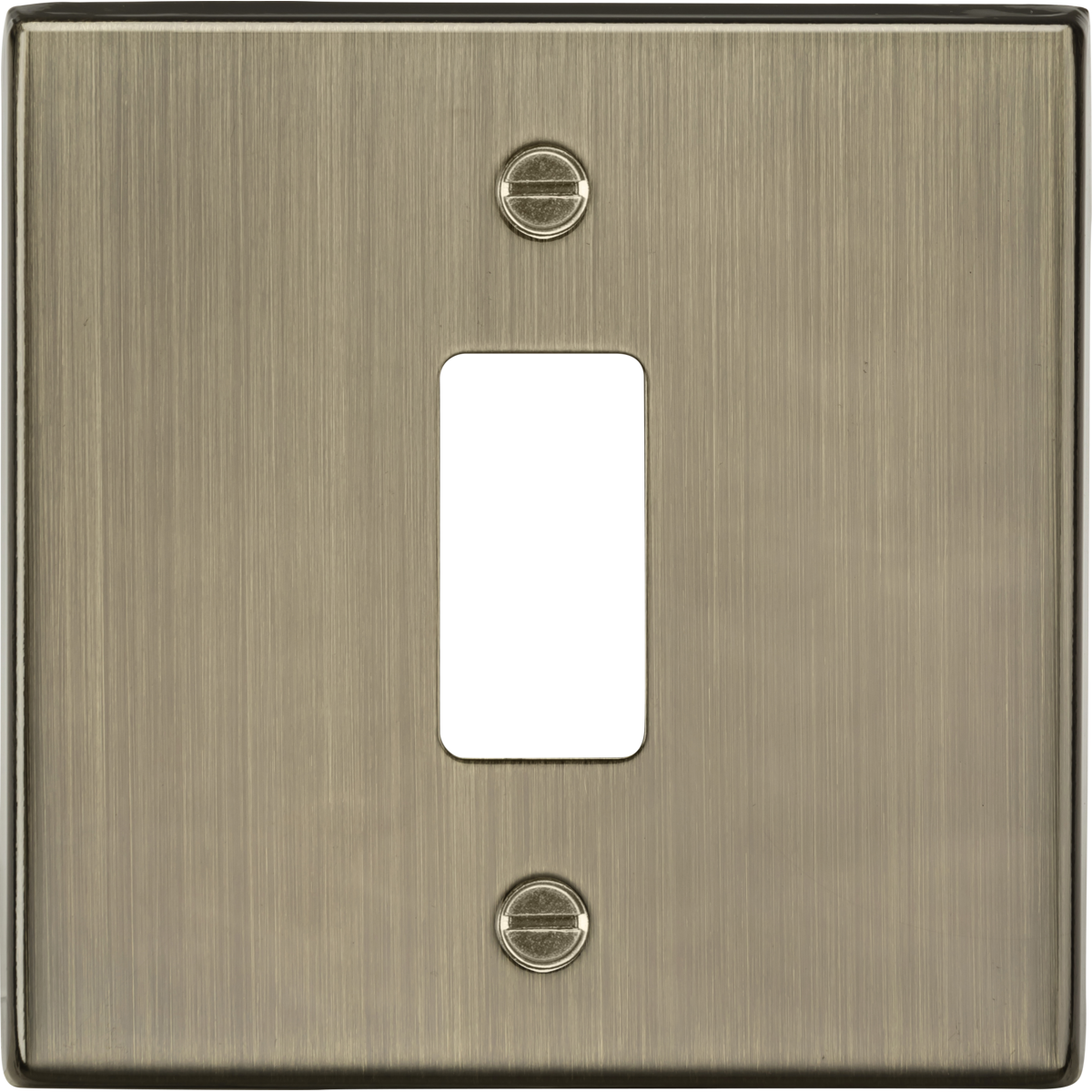 Knightsbridge GDCS1AB 1G Grid Faceplate Antique Brass