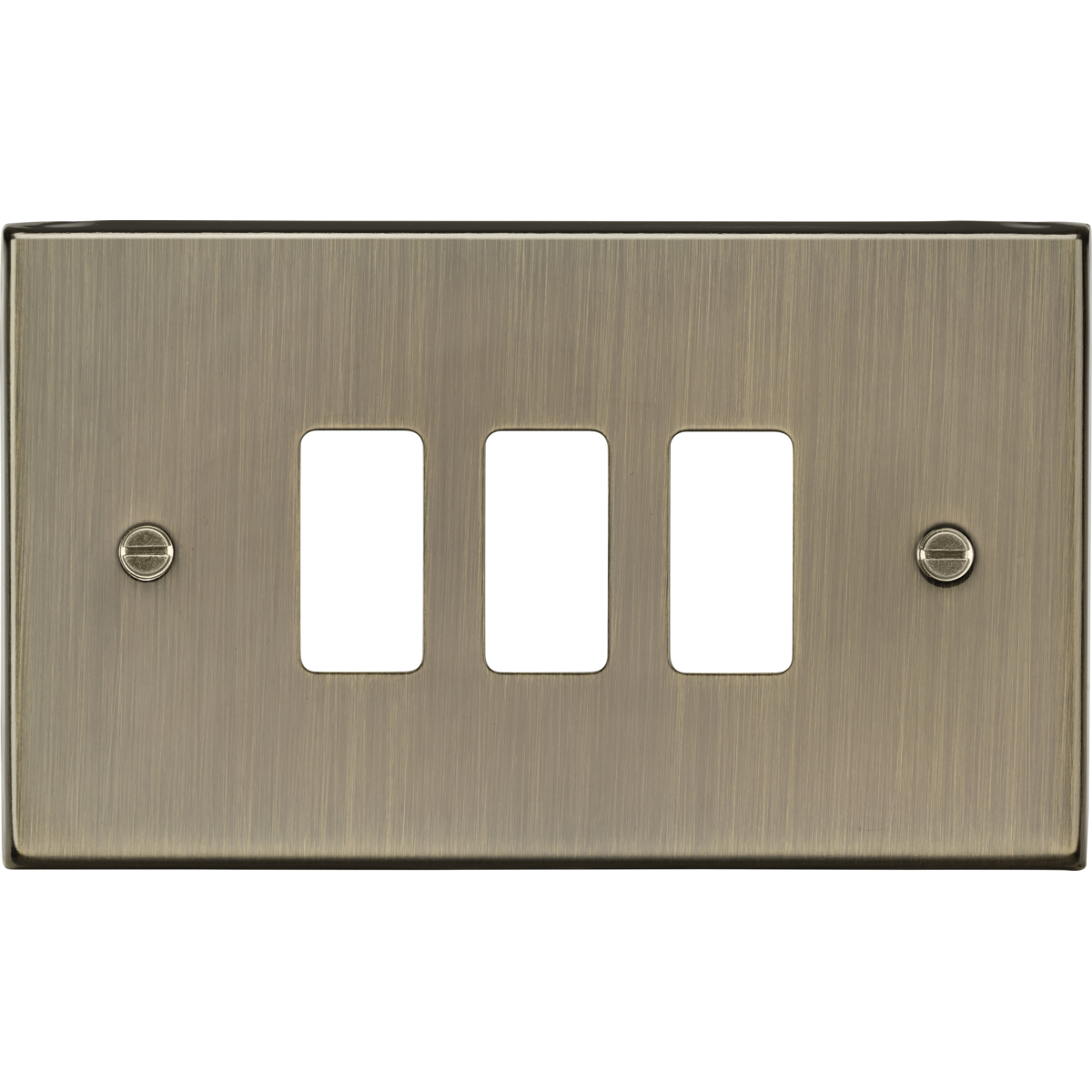 Knightsbridge GDCS3AB 3G Grid Faceplate Antique Brass