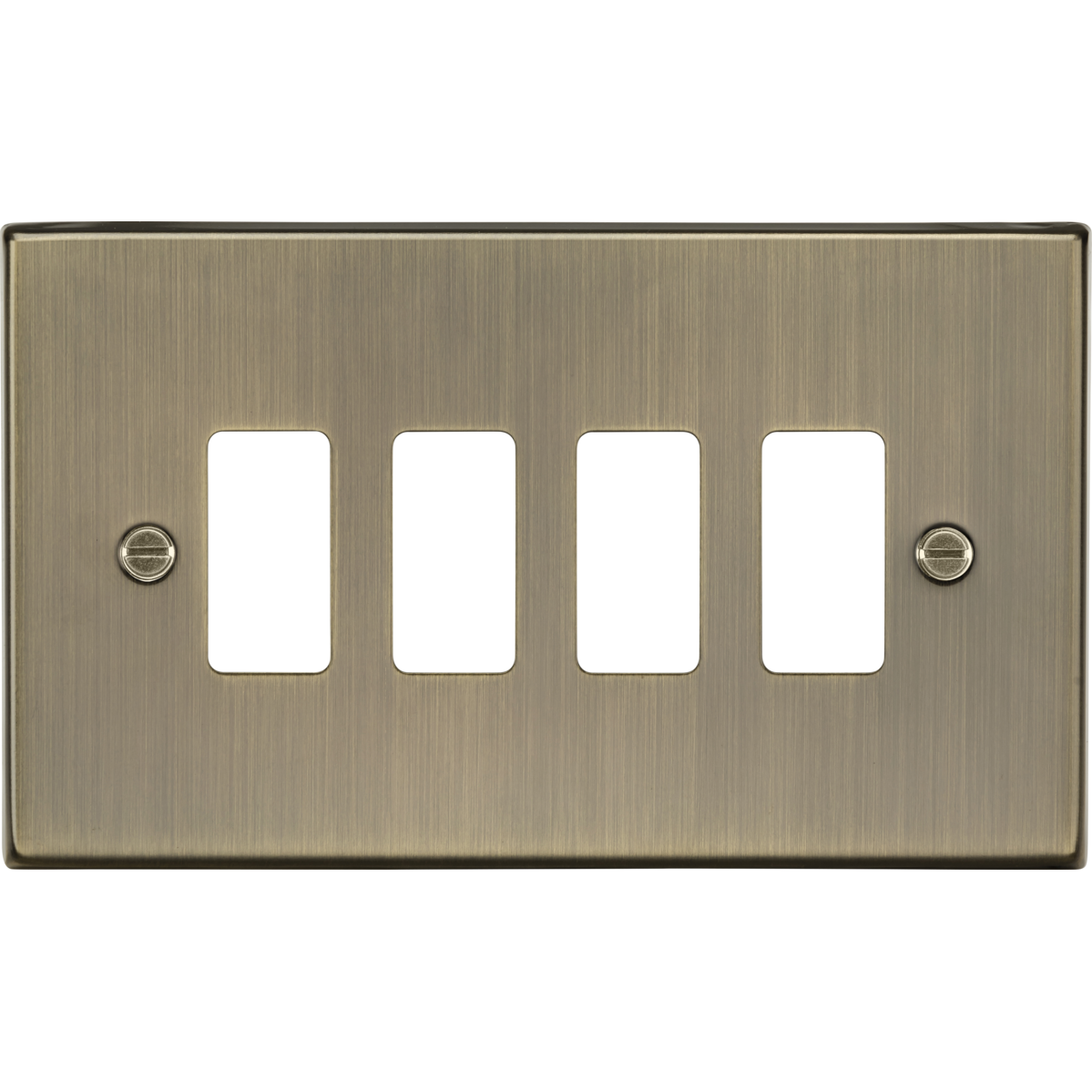 Knightsbridge GDCS4AB 4G Grid Faceplate Antique Brass