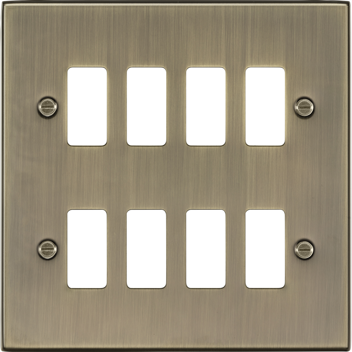 Knightsbridge GDCS8AB 8G Grid Faceplate Antique Brass