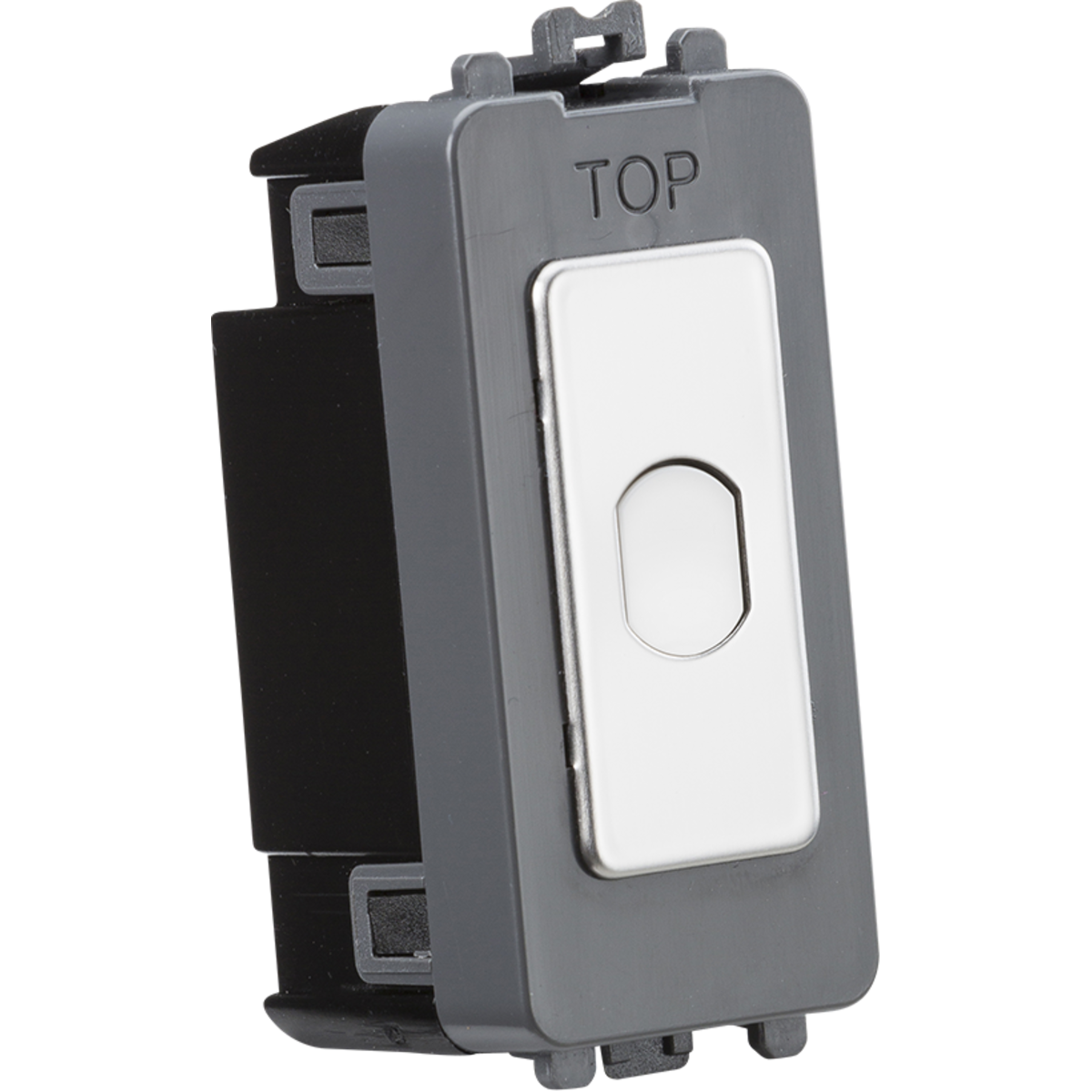 Knightsbridge GDM014PC 1G 1-way 10-200W (10-100W LED) trailing edge dimmer (Press Type) - polished chrome