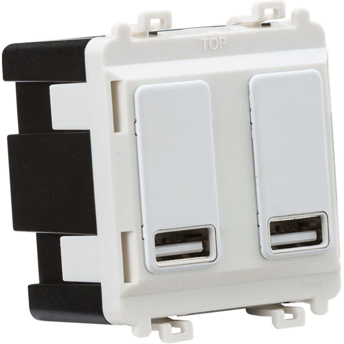 Knightsbridge GDM016MW Dual USB charger module (2 x grid positions) 5V 2.4A (shared) - matt white