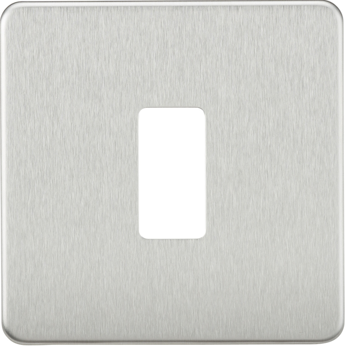 Knightsbridge GDSF001BC Screwless 1G grid faceplate brushed chrome