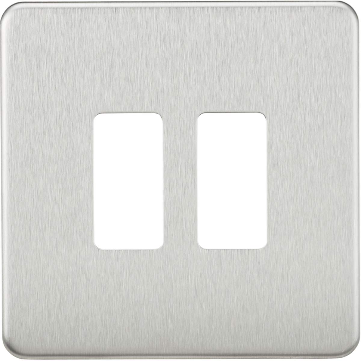 Knightsbridge GDSF002BC Screwless 2G grid faceplate brushed chrome
