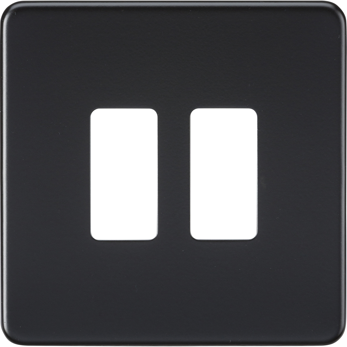 Knightsbridge GDSF002MB Screwless 2G grid faceplate matt black