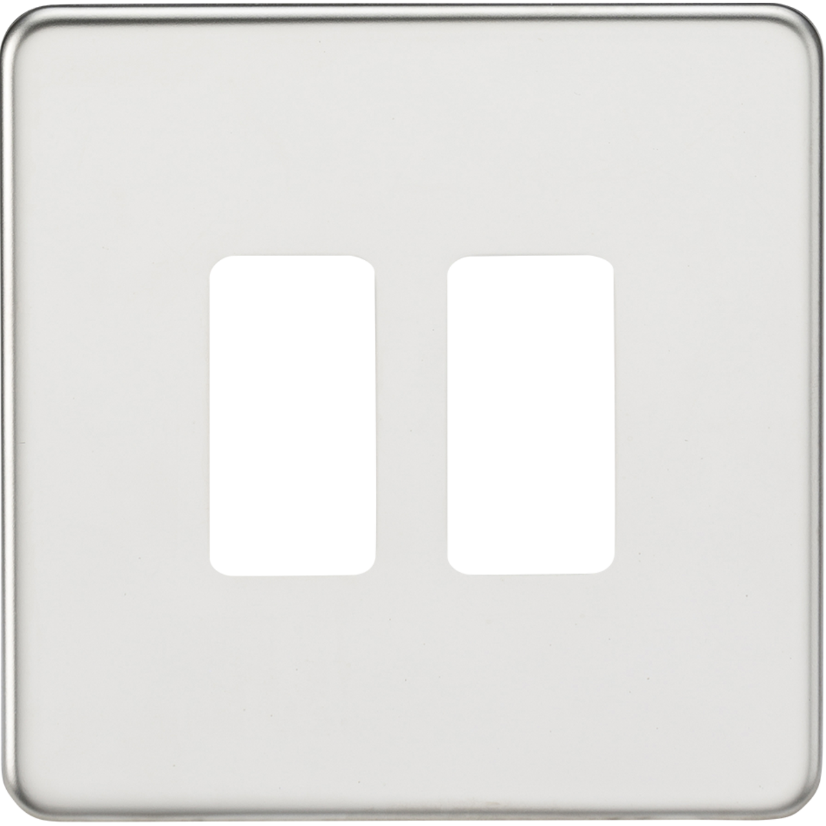 Knightsbridge GDSF002PC Screwless 2G grid faceplate polished chrome