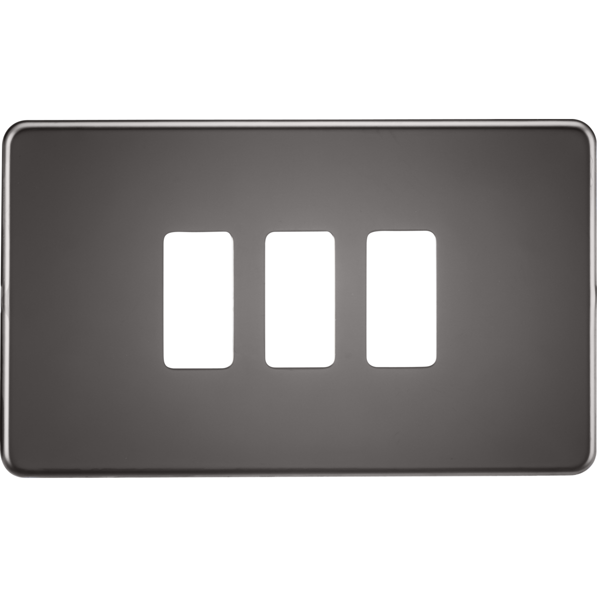 Knightsbridge GDSF003BN Screwless 3G grid faceplate black nickel