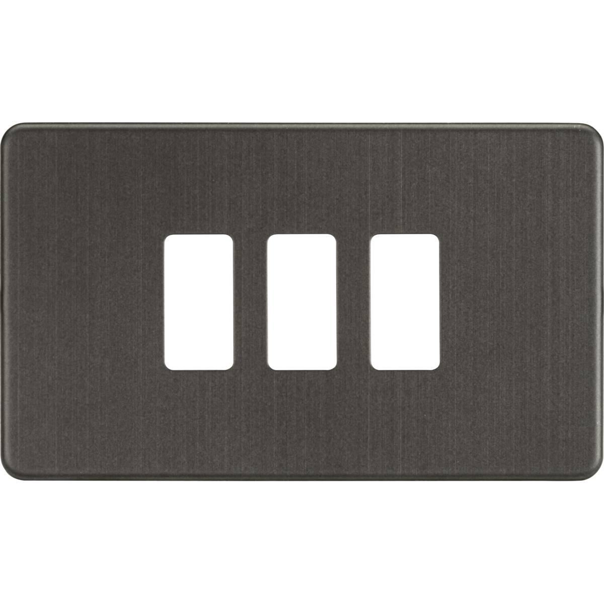 Knightsbridge GDSF003SB Screwless 3G grid faceplate smoked bronze
