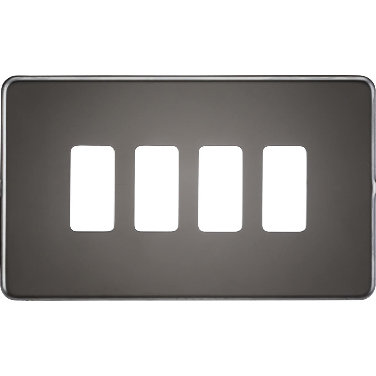 Knightsbridge GDSF004BN Screwless 4G grid faceplate black nickel