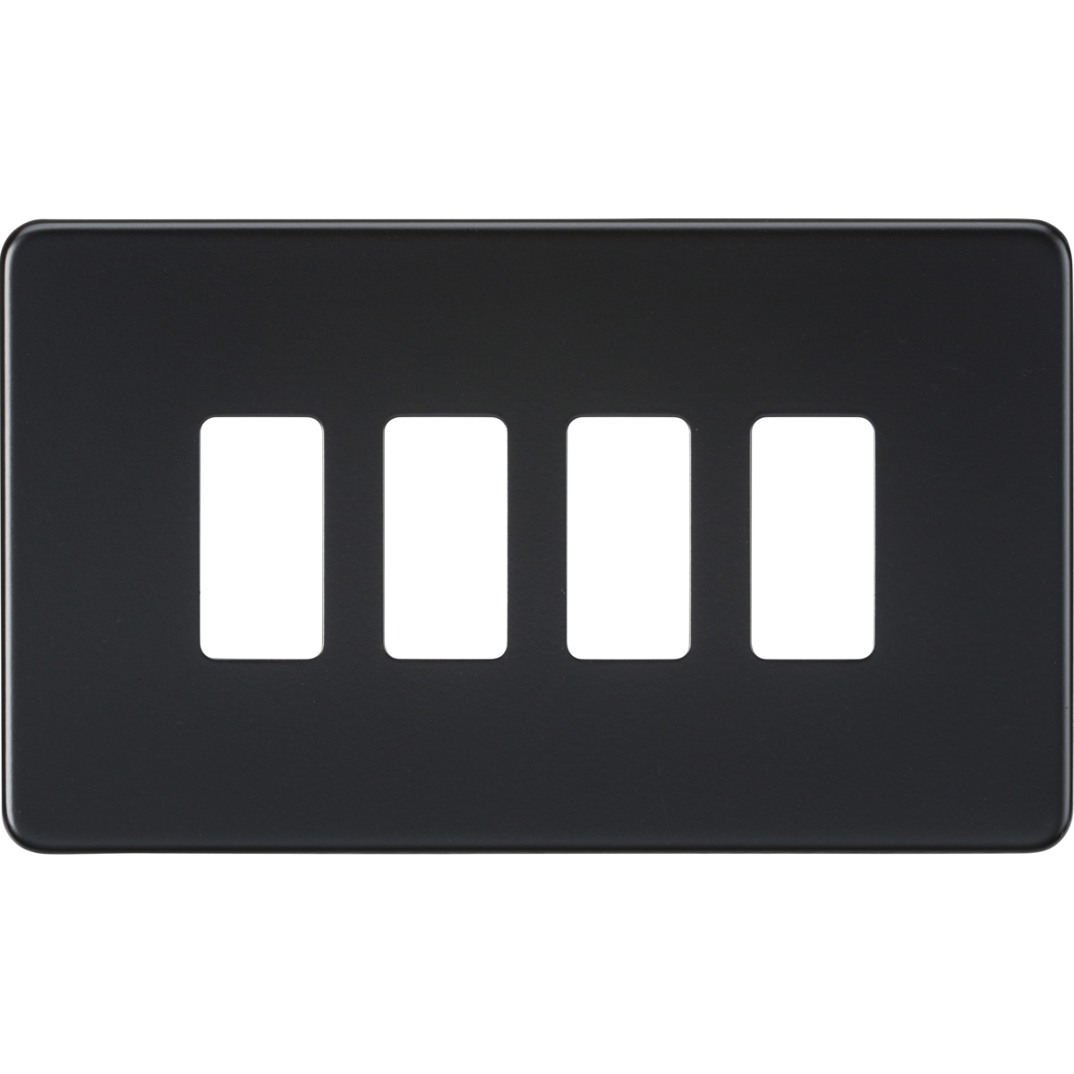 Knightsbridge GDSF004MB Screwless 4G grid faceplate matt black