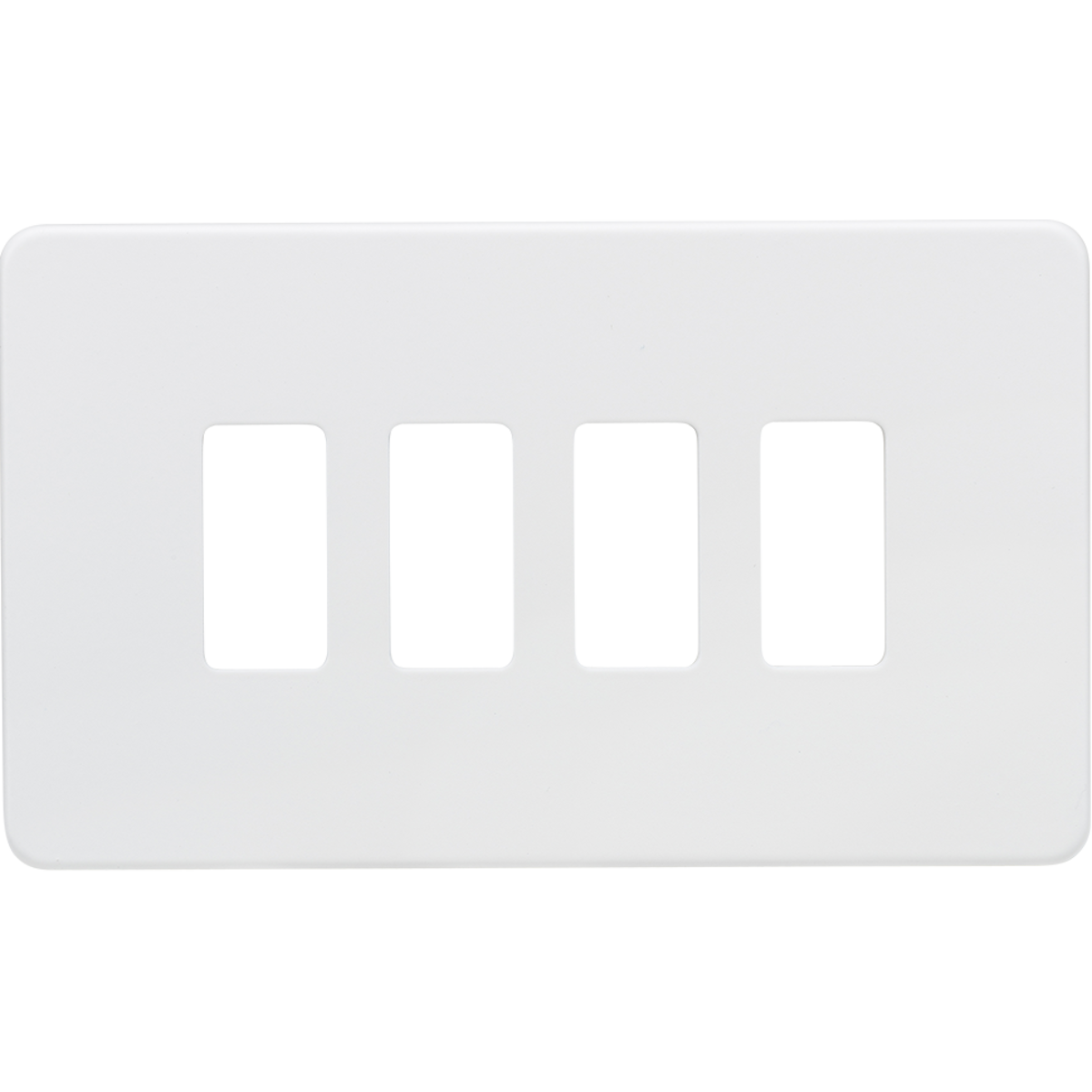 Knightsbridge GDSF004MW Screwless 4G grid faceplate matt white