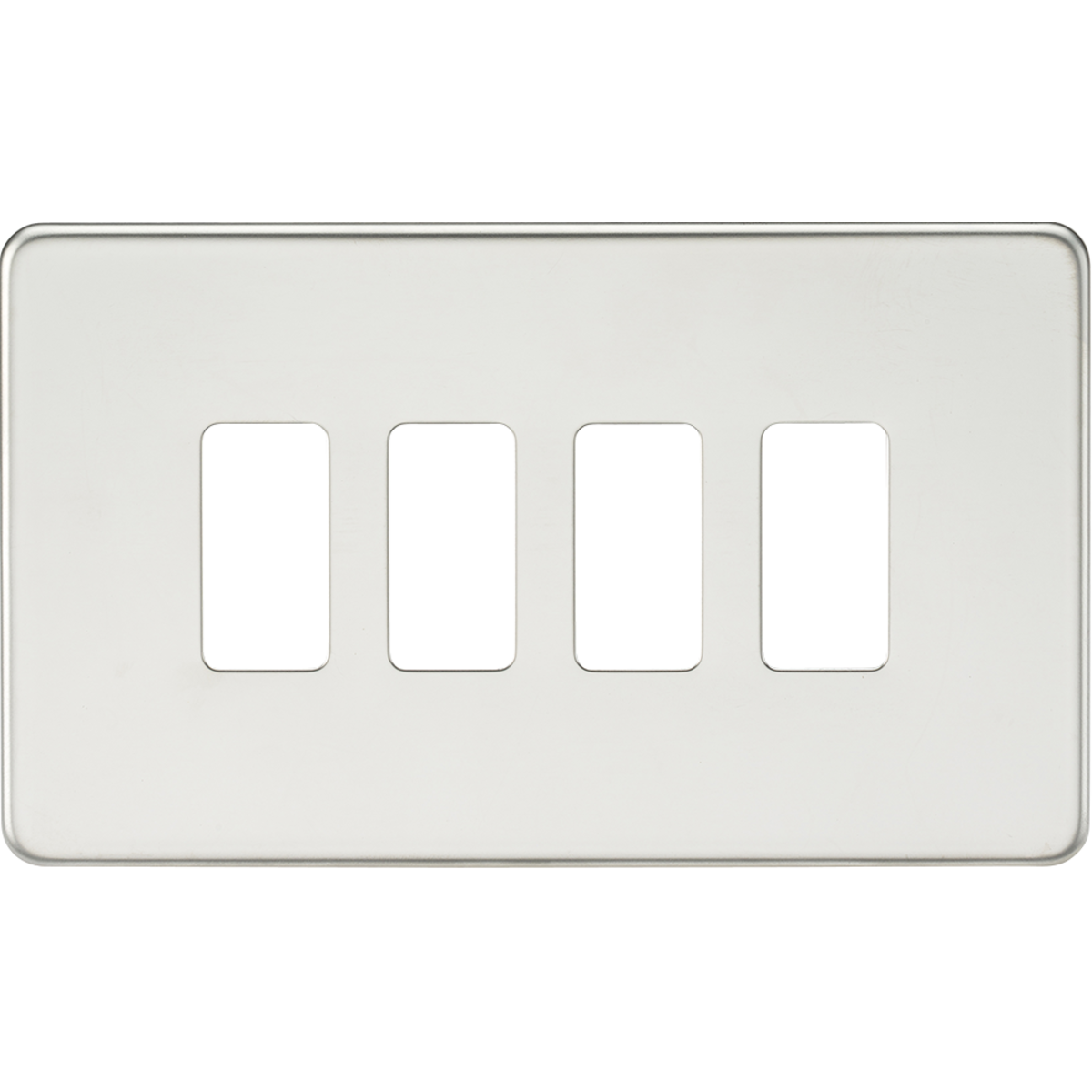 Knightsbridge GDSF004PC Screwless 4G grid faceplate polished chrome